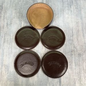 Vintage Advertising Baileys Set Of 4 Drink Coasters Faux Leather Brown / Beige